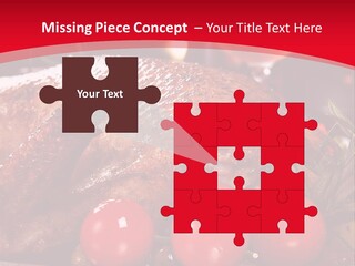 A Plate Of Food With Tomatoes And Meat On It PowerPoint Template