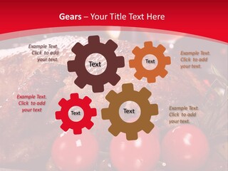 A Plate Of Food With Tomatoes And Meat On It PowerPoint Template