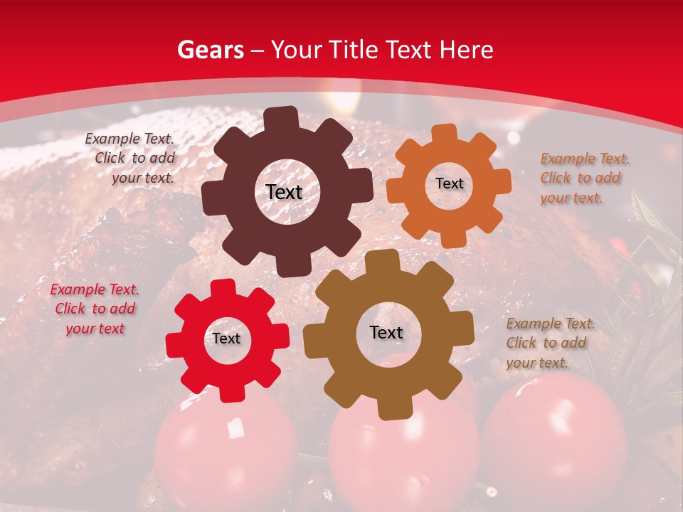 A Plate Of Food With Tomatoes And Meat On It PowerPoint Template