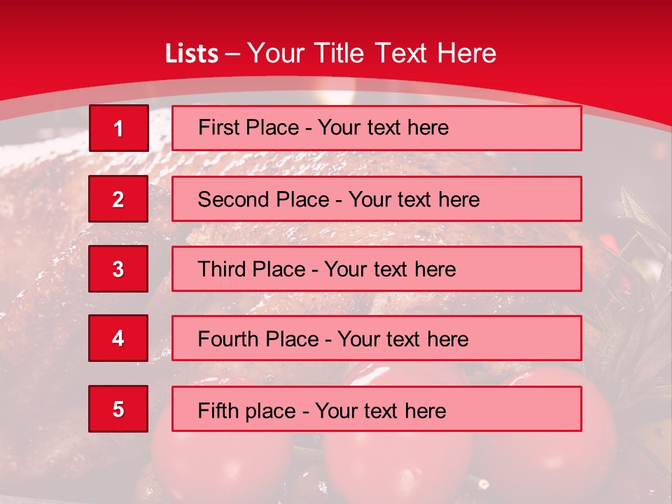 A Plate Of Food With Tomatoes And Meat On It PowerPoint Template