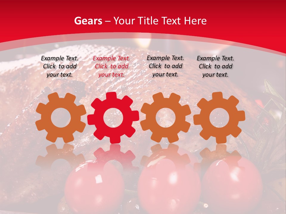 A Plate Of Food With Tomatoes And Meat On It PowerPoint Template