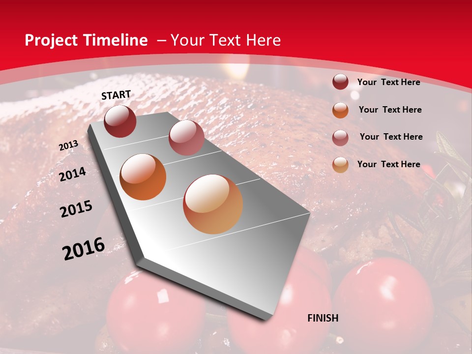 A Plate Of Food With Tomatoes And Meat On It PowerPoint Template