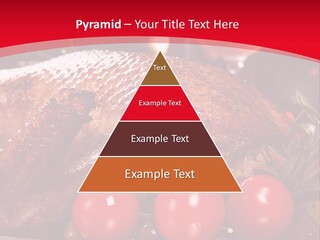A Plate Of Food With Tomatoes And Meat On It PowerPoint Template