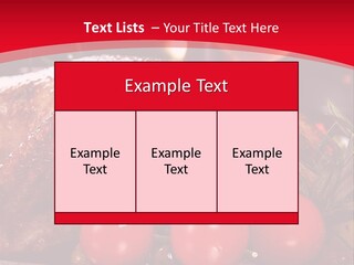 A Plate Of Food With Tomatoes And Meat On It PowerPoint Template