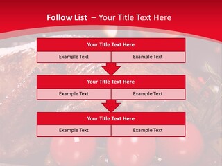 A Plate Of Food With Tomatoes And Meat On It PowerPoint Template