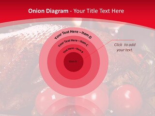 A Plate Of Food With Tomatoes And Meat On It PowerPoint Template