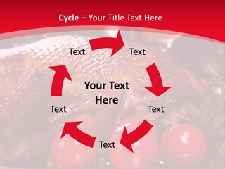 A Plate Of Food With Tomatoes And Meat On It PowerPoint Template