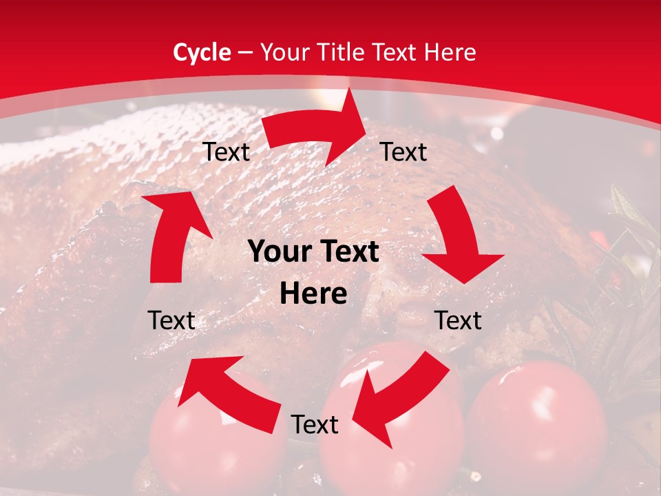 A Plate Of Food With Tomatoes And Meat On It PowerPoint Template