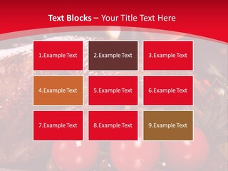 A Plate Of Food With Tomatoes And Meat On It PowerPoint Template