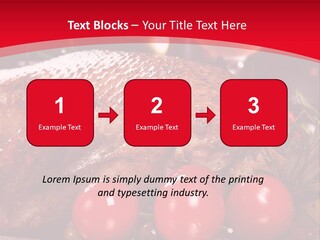 A Plate Of Food With Tomatoes And Meat On It PowerPoint Template