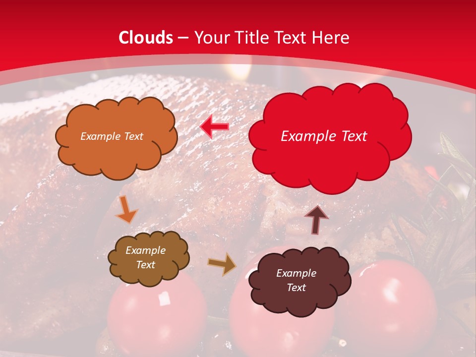 A Plate Of Food With Tomatoes And Meat On It PowerPoint Template