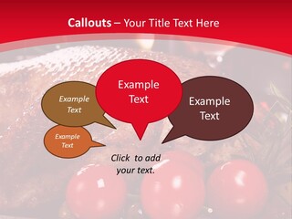 A Plate Of Food With Tomatoes And Meat On It PowerPoint Template