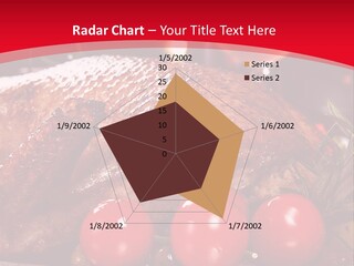 A Plate Of Food With Tomatoes And Meat On It PowerPoint Template