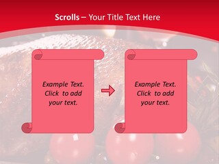 A Plate Of Food With Tomatoes And Meat On It PowerPoint Template