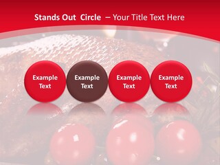 A Plate Of Food With Tomatoes And Meat On It PowerPoint Template