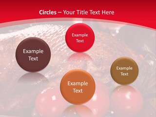 A Plate Of Food With Tomatoes And Meat On It PowerPoint Template