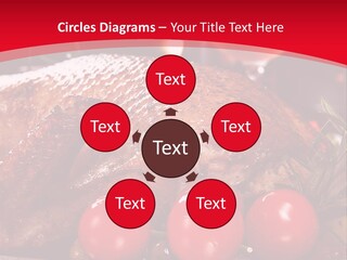 A Plate Of Food With Tomatoes And Meat On It PowerPoint Template