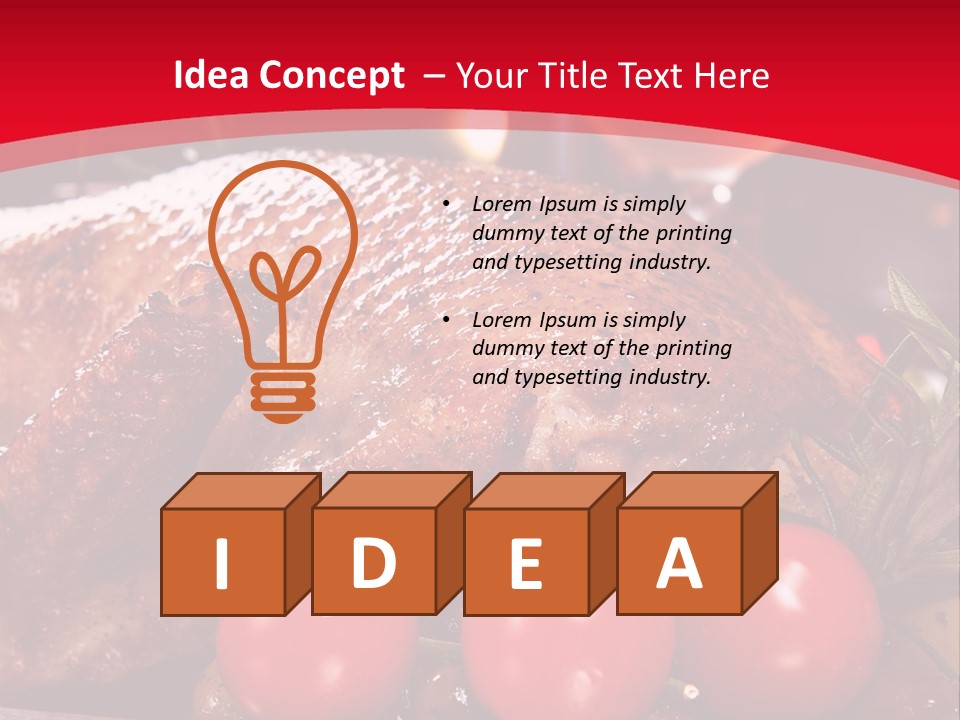 A Plate Of Food With Tomatoes And Meat On It PowerPoint Template