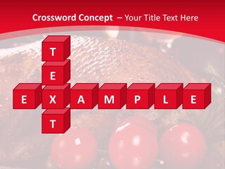 A Plate Of Food With Tomatoes And Meat On It PowerPoint Template