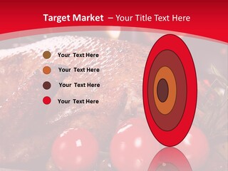 A Plate Of Food With Tomatoes And Meat On It PowerPoint Template