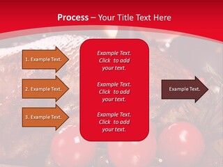 A Plate Of Food With Tomatoes And Meat On It PowerPoint Template