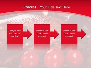 A Plate Of Food With Tomatoes And Meat On It PowerPoint Template