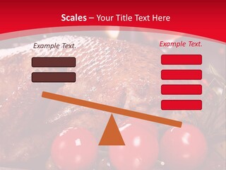 A Plate Of Food With Tomatoes And Meat On It PowerPoint Template