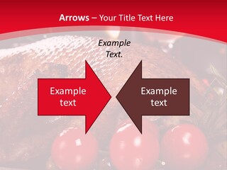 A Plate Of Food With Tomatoes And Meat On It PowerPoint Template