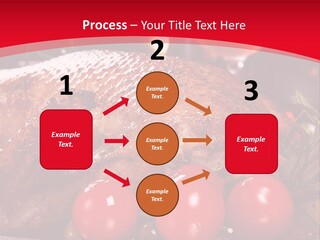 A Plate Of Food With Tomatoes And Meat On It PowerPoint Template