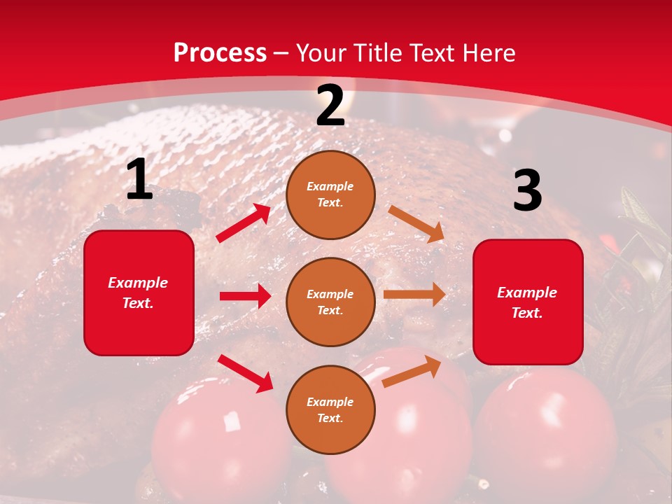 A Plate Of Food With Tomatoes And Meat On It PowerPoint Template