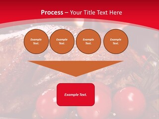 A Plate Of Food With Tomatoes And Meat On It PowerPoint Template