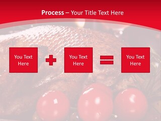 A Plate Of Food With Tomatoes And Meat On It PowerPoint Template