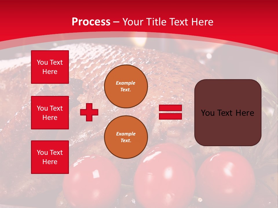 A Plate Of Food With Tomatoes And Meat On It PowerPoint Template