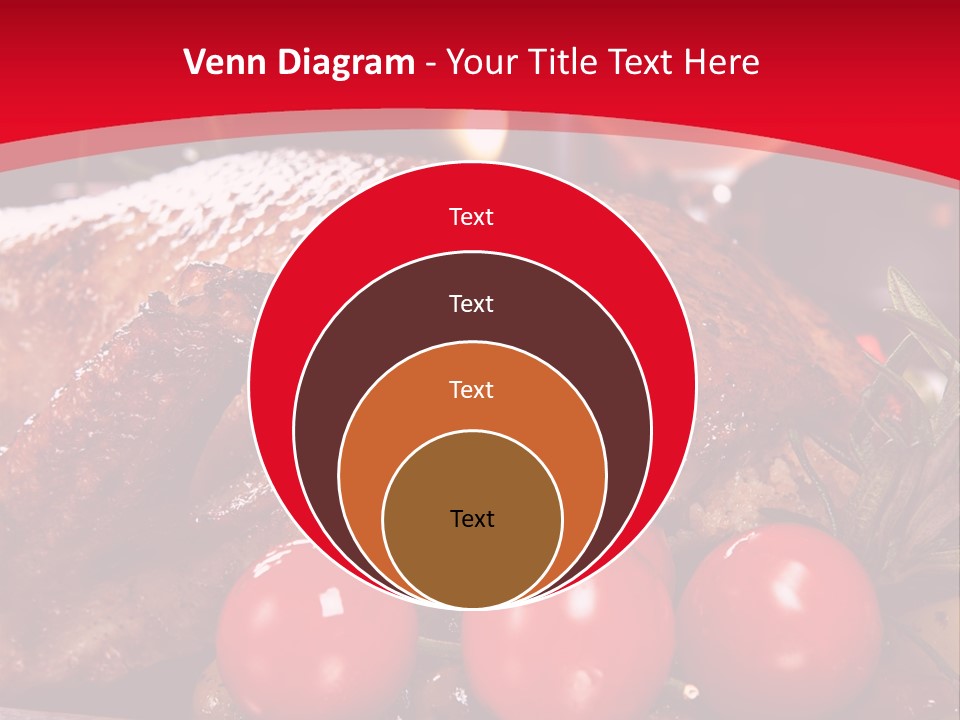 A Plate Of Food With Tomatoes And Meat On It PowerPoint Template