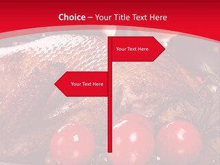 A Plate Of Food With Tomatoes And Meat On It PowerPoint Template