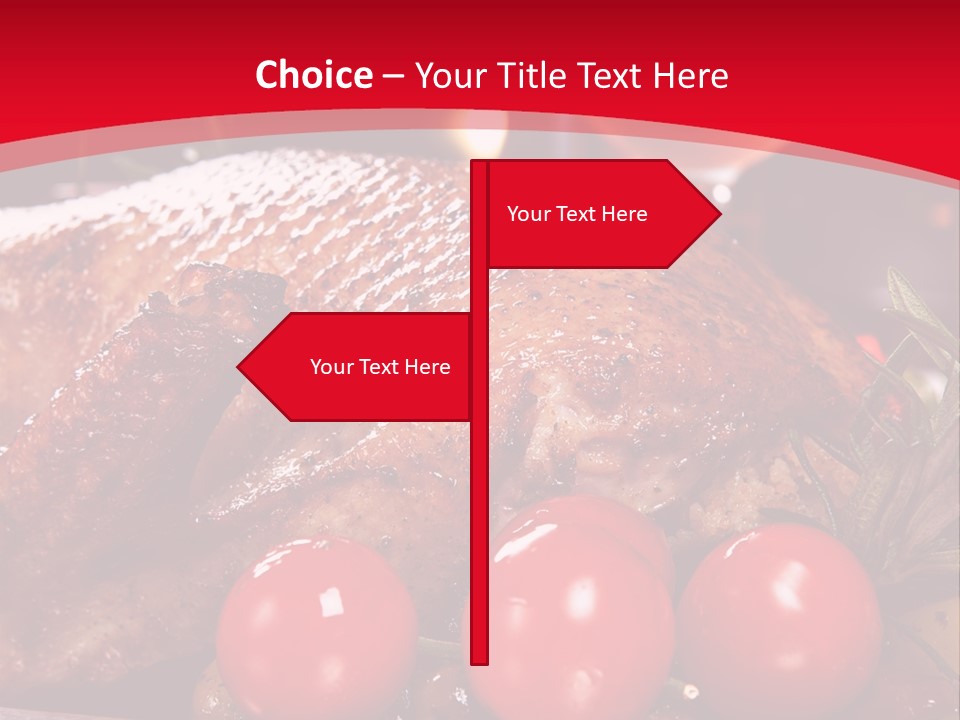 A Plate Of Food With Tomatoes And Meat On It PowerPoint Template