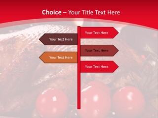 A Plate Of Food With Tomatoes And Meat On It PowerPoint Template