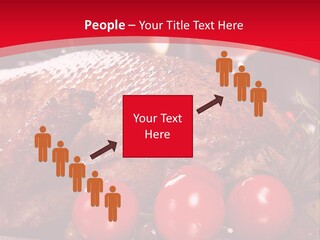 A Plate Of Food With Tomatoes And Meat On It PowerPoint Template