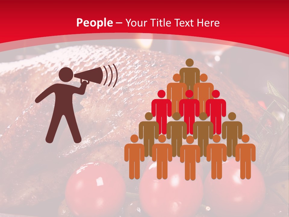 A Plate Of Food With Tomatoes And Meat On It PowerPoint Template