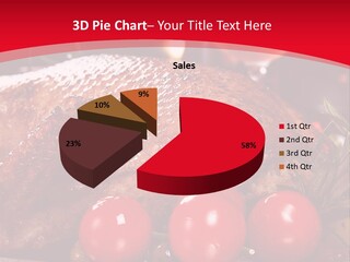 A Plate Of Food With Tomatoes And Meat On It PowerPoint Template