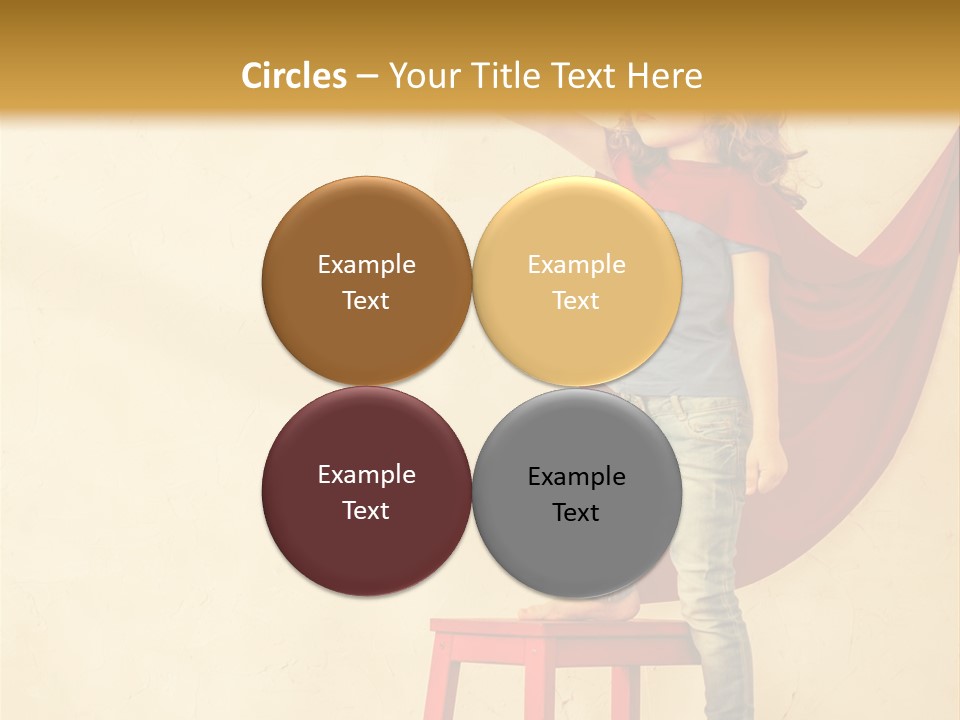 A Little Girl Sitting On A Chair With A Red Cape PowerPoint Template