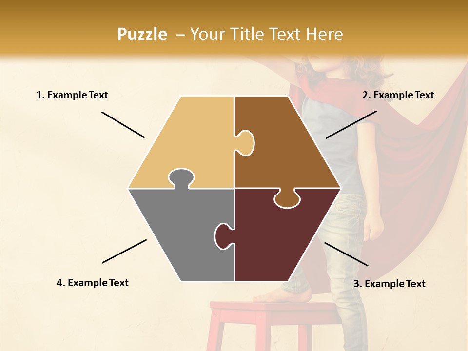 A Little Girl Sitting On A Chair With A Red Cape PowerPoint Template