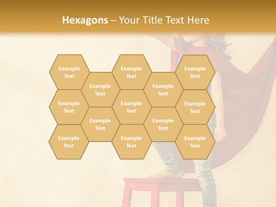 A Little Girl Sitting On A Chair With A Red Cape PowerPoint Template