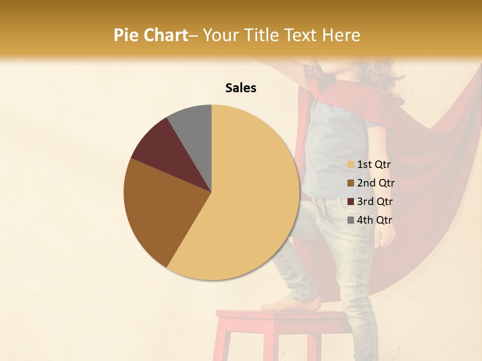 A Little Girl Sitting On A Chair With A Red Cape PowerPoint Template