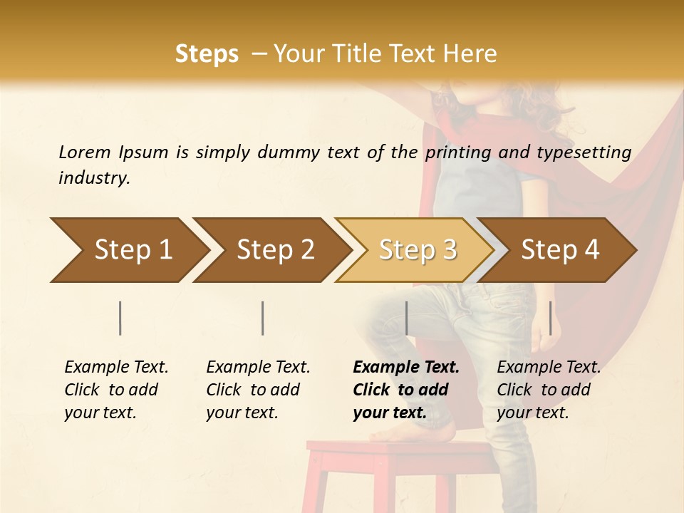 A Little Girl Sitting On A Chair With A Red Cape PowerPoint Template