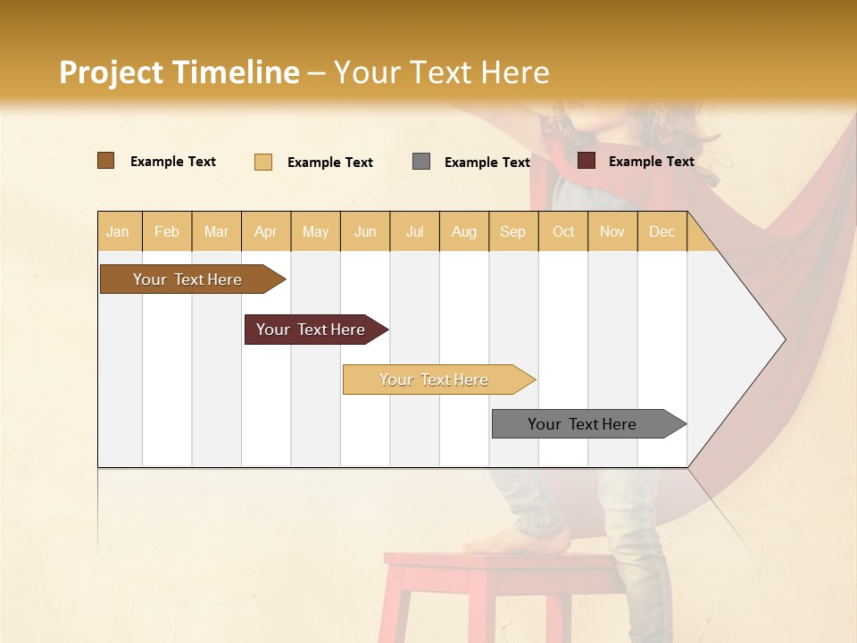 A Little Girl Sitting On A Chair With A Red Cape PowerPoint Template