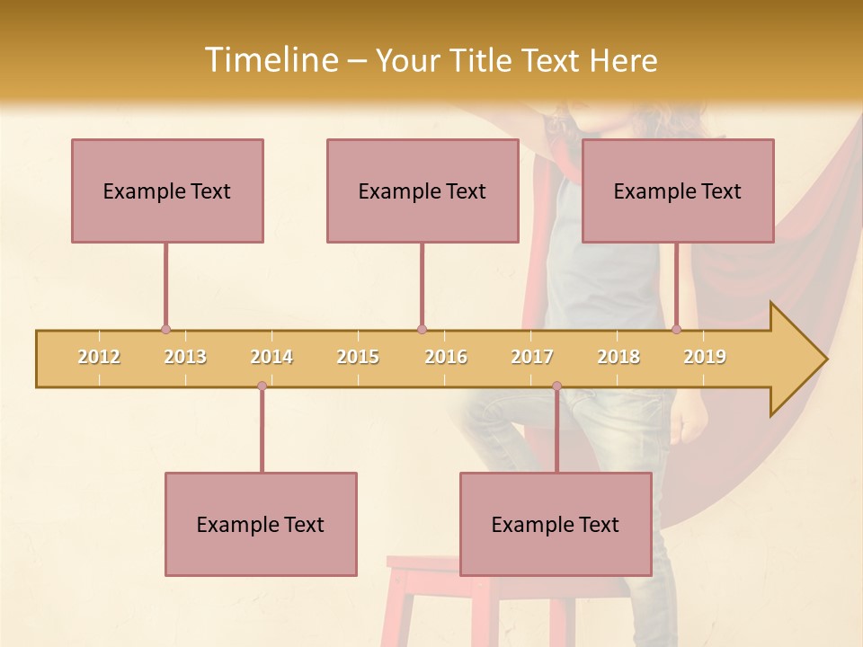 A Little Girl Sitting On A Chair With A Red Cape PowerPoint Template