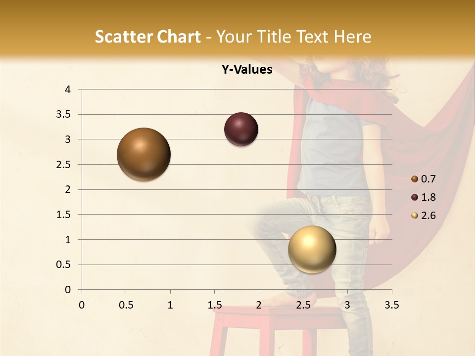 A Little Girl Sitting On A Chair With A Red Cape PowerPoint Template