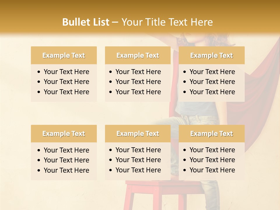 A Little Girl Sitting On A Chair With A Red Cape PowerPoint Template