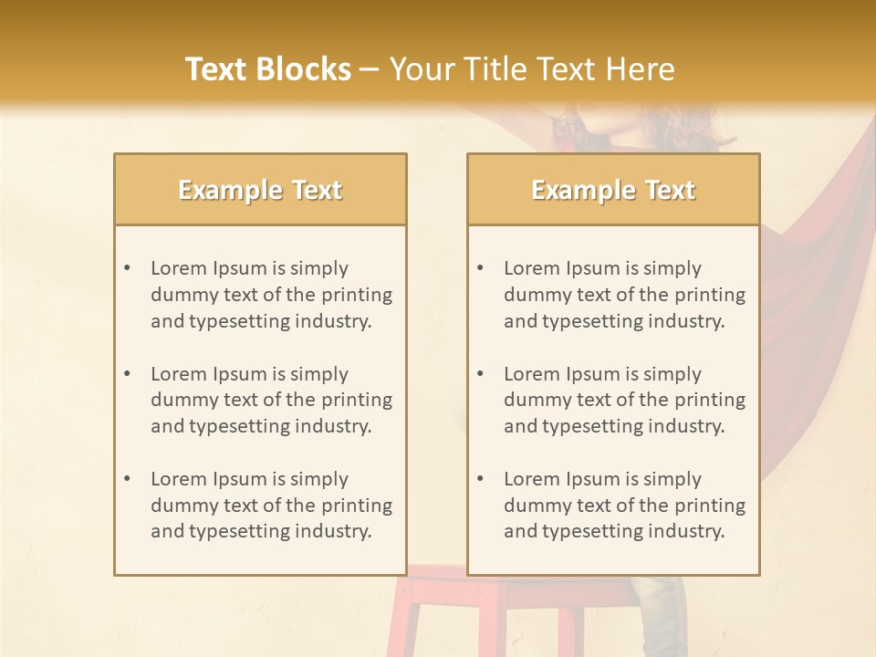 A Little Girl Sitting On A Chair With A Red Cape PowerPoint Template